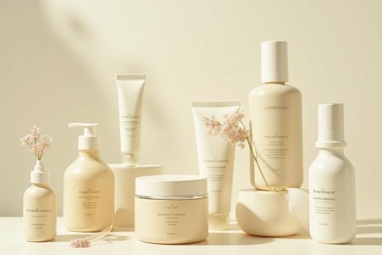 Packaging design example for a cosmetic product series 'Botanical Essence'